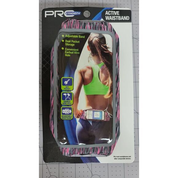 PRO‎ STRENGTH ACTIVE WAISTBAND ADJUSTABLE BAND HOLDS PHONE - Picture 1 of 5